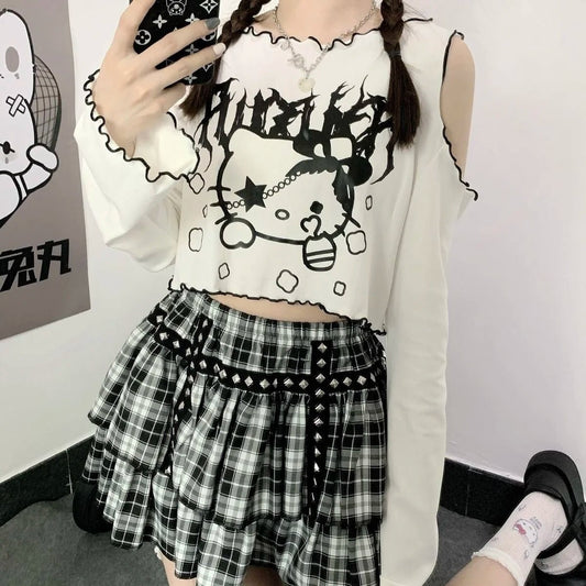 Kawaii Hello Kitty Vintage Printed T-Shirt - KAWAII LULU