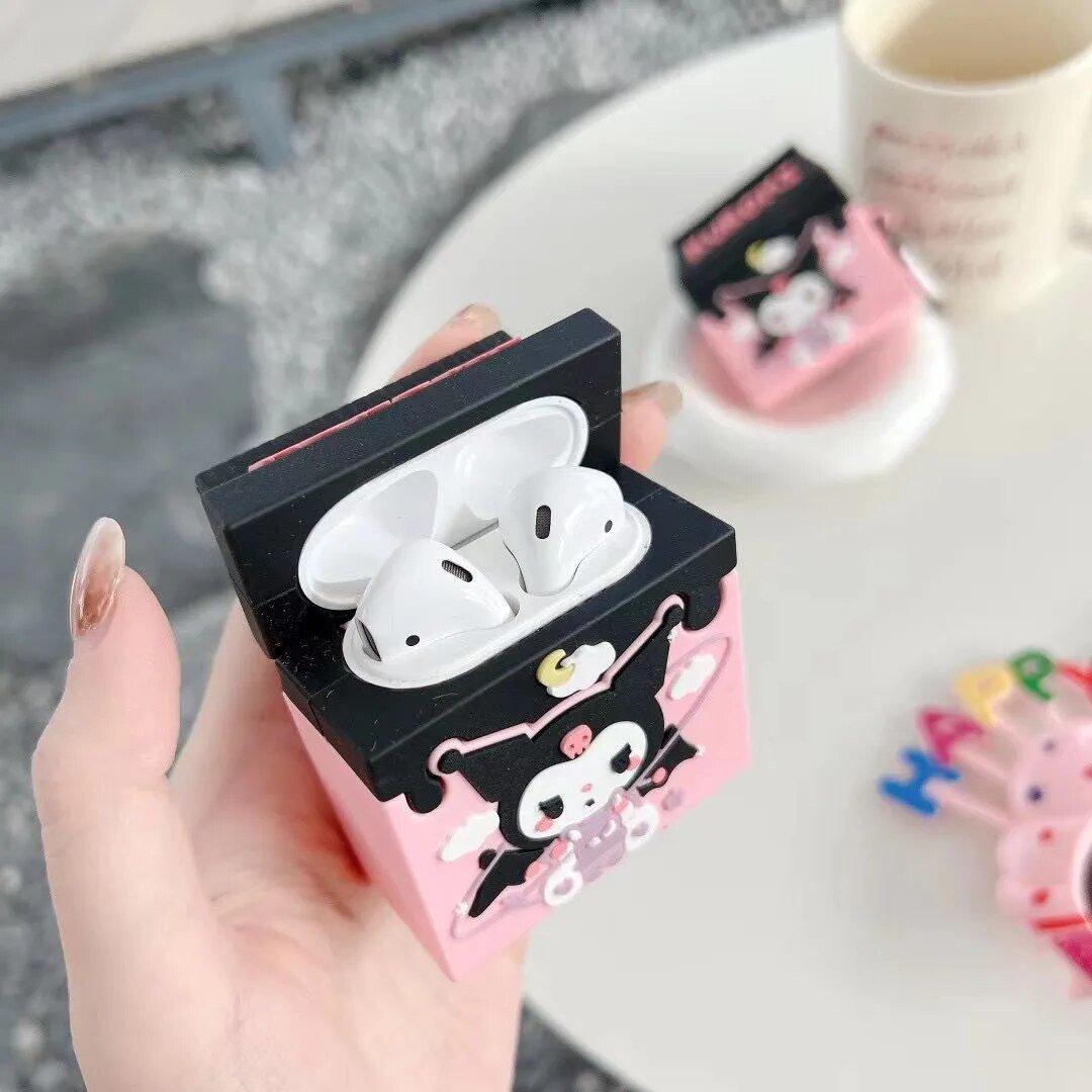 Kawaii Kuromi Milk Pack AirPods Case - KAWAII LULU