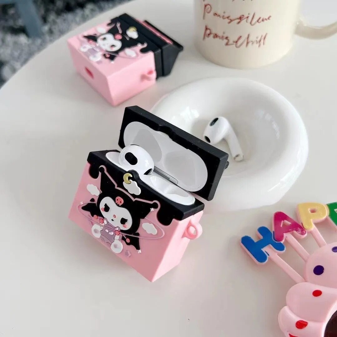 Kawaii Kuromi Milk Pack AirPods Case - KAWAII LULU