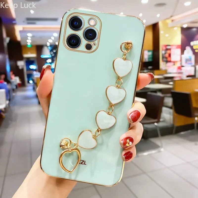 Kawaii Love Heart Plated iPhone Case - KAWAII LULU