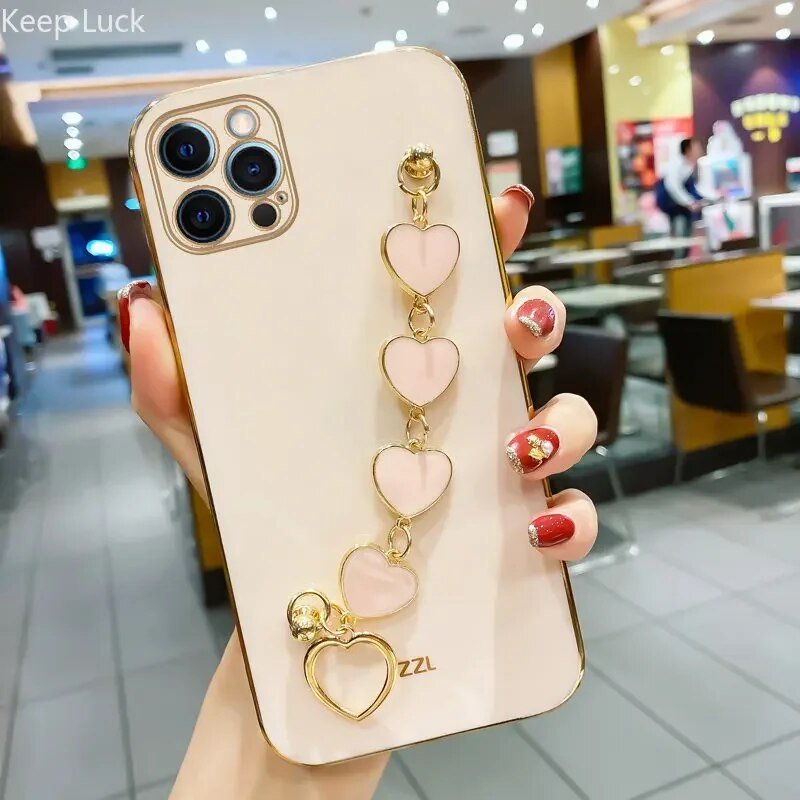 Kawaii Love Heart Plated iPhone Case - KAWAII LULU