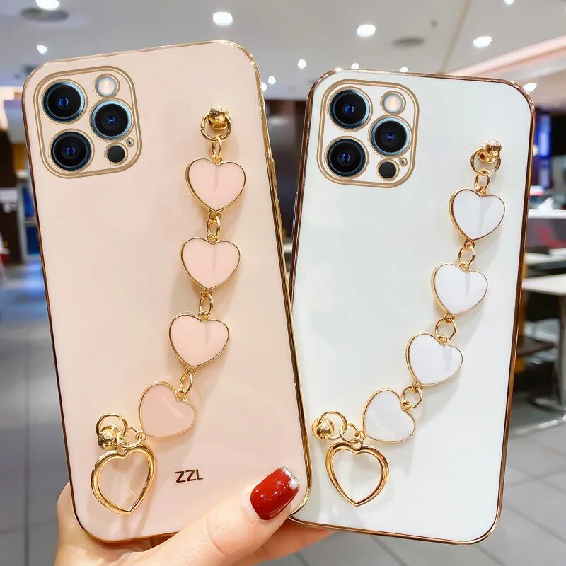 Kawaii Love Heart Plated iPhone Case - KAWAII LULU