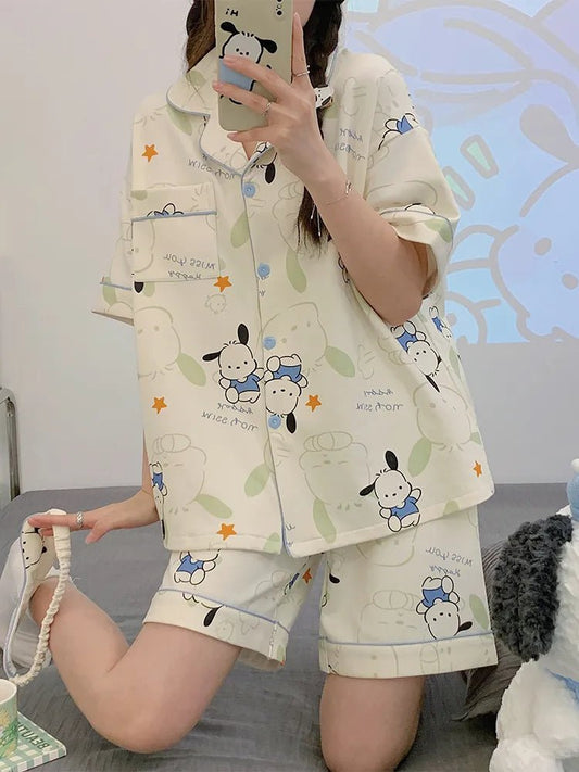 Kawaii Pochacco Short Sleeve Pajamas - KAWAII LULU