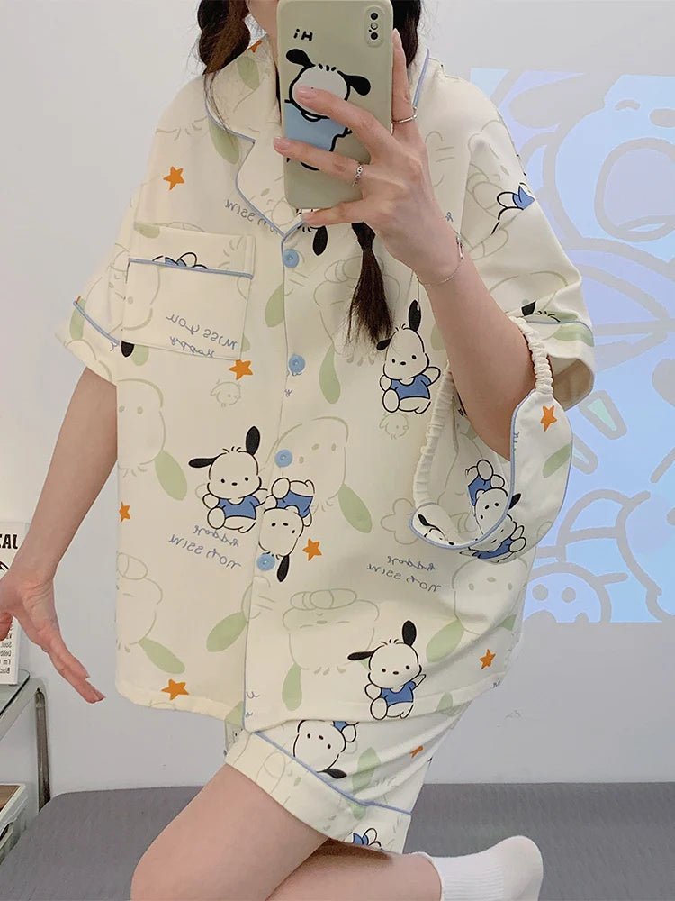 Kawaii Pochacco Short Sleeve Pajamas - KAWAII LULU