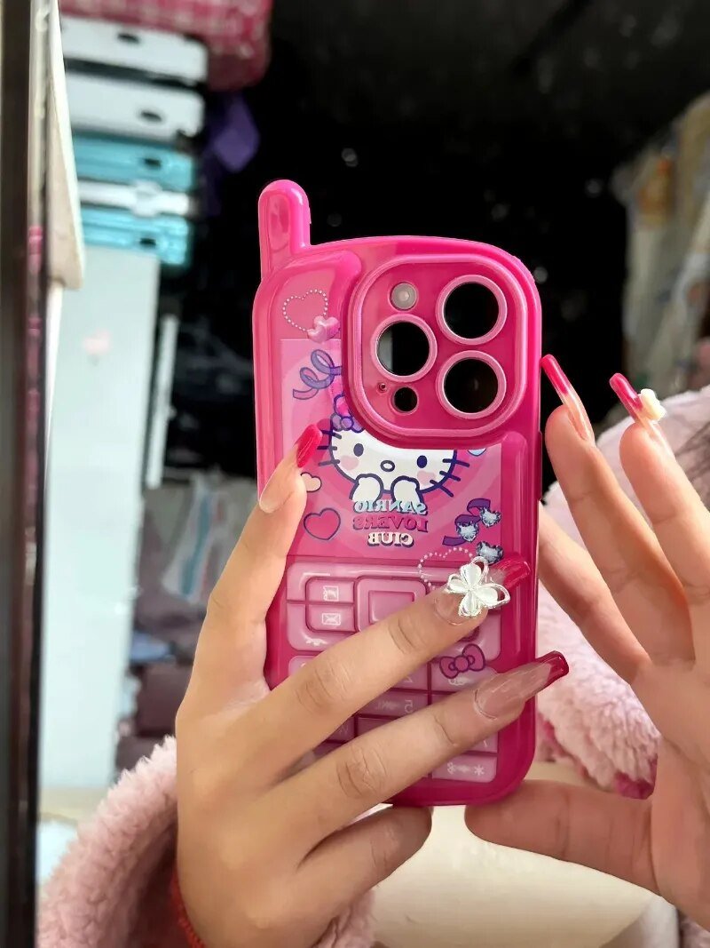 Kawaii Retro Antenna Hello Kitty iPhone Case Pink KAWAII LULU