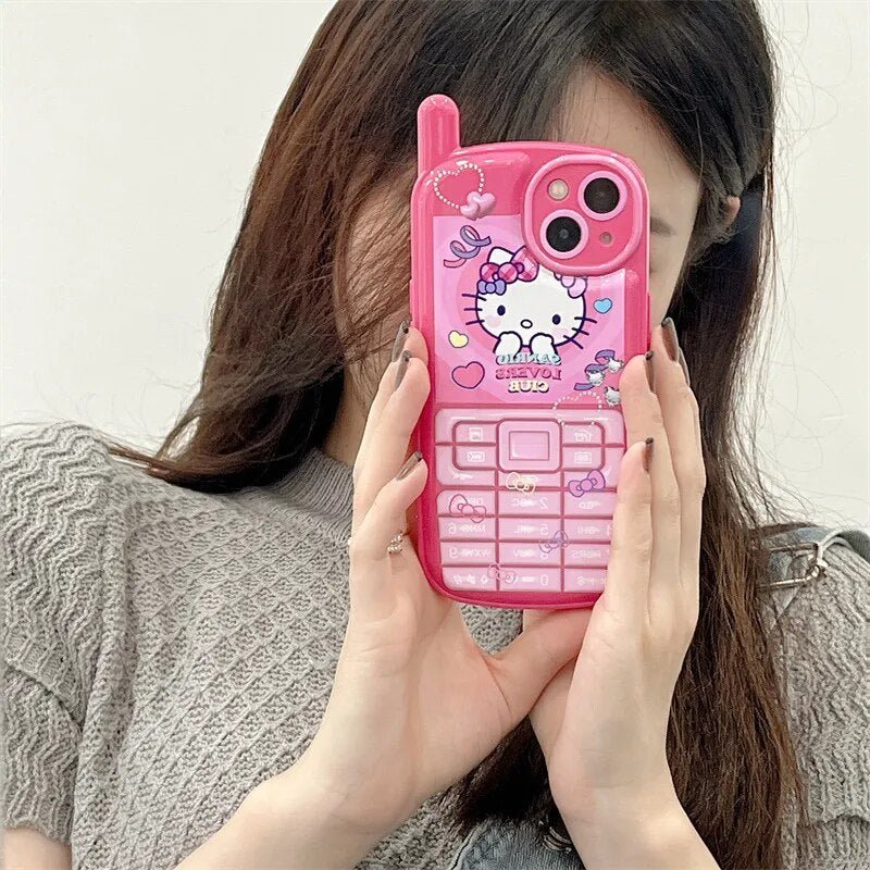 Kawaii Retro Antenna Hello Kitty iPhone Case Pink KAWAII LULU