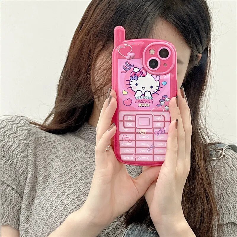 Kawaii Retro Antenna Hello Kitty iPhone Case Pink - KAWAII LULU