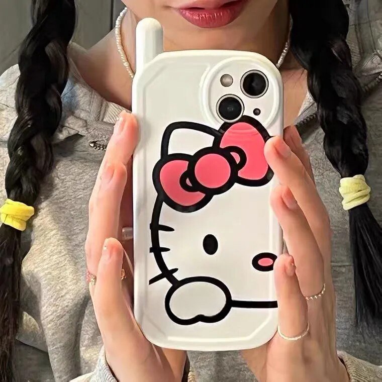 Kawaii Retro Antenna Hello Kitty iPhone Case White - KAWAII LULU