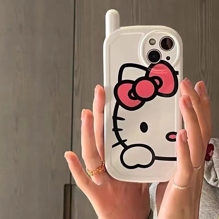 Kawaii Retro Antenna Hello Kitty iPhone Case White - KAWAII LULU