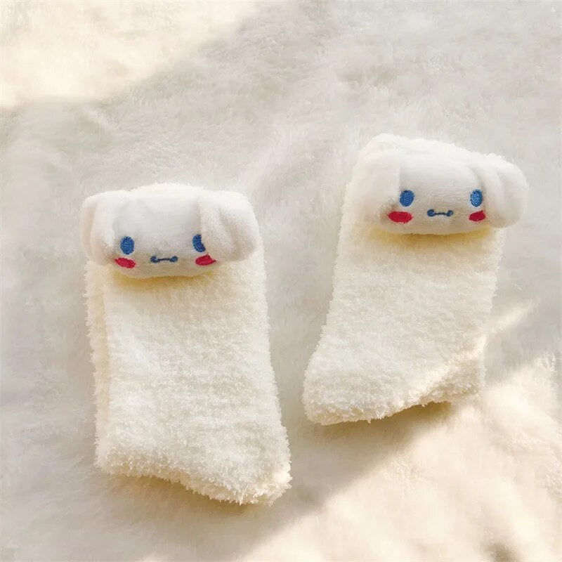 Kawaii Sanrio Plush Socks - KAWAII LULU