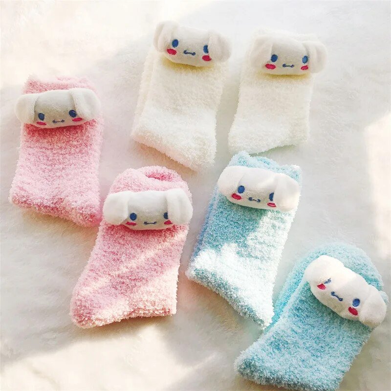 Kawaii Sanrio Plush Socks - KAWAII LULU