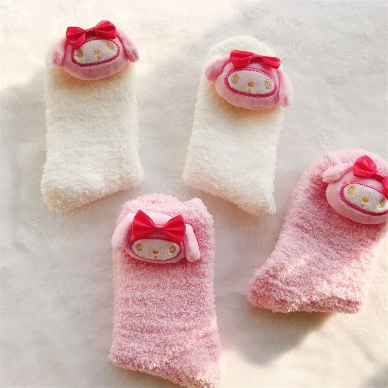 Kawaii Sanrio Plush Socks - KAWAII LULU