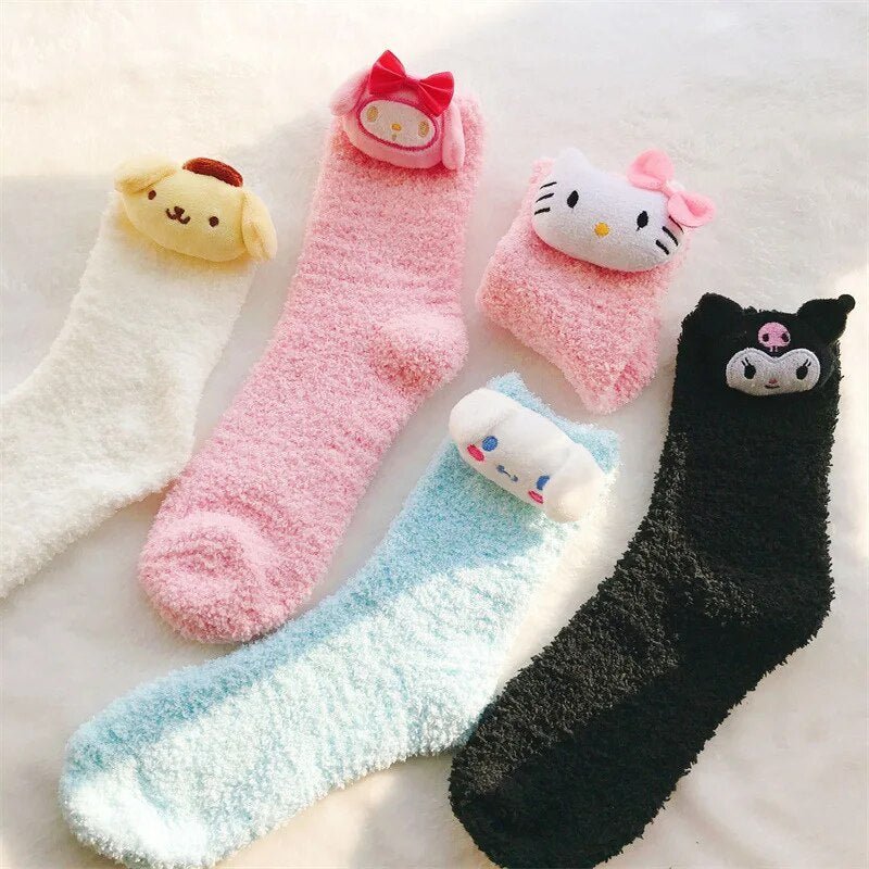 Kawaii Sanrio Plush Socks - KAWAII LULU