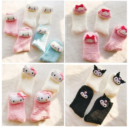 Kawaii Sanrio Plush Socks - KAWAII LULU