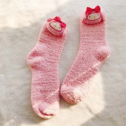 Kawaii Sanrio Plush Socks - KAWAII LULU