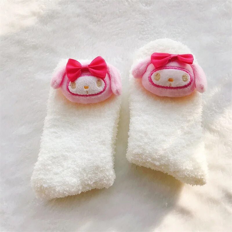 Kawaii Sanrio Plush Socks - KAWAII LULU