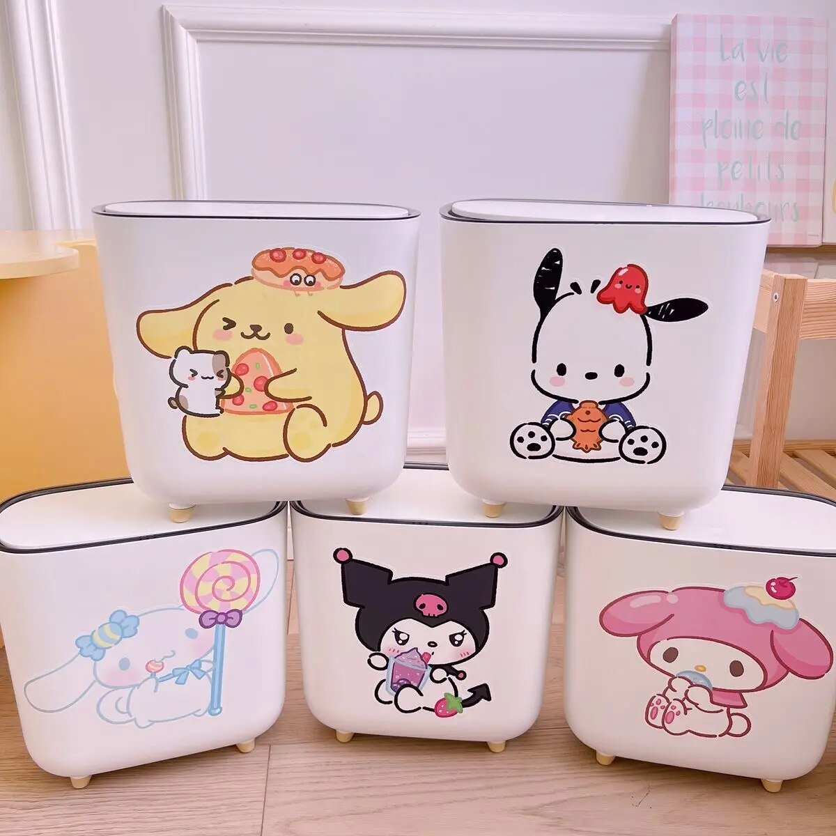 Kawaii Short-Legged Sanrio Trash Can - KAWAII LULU