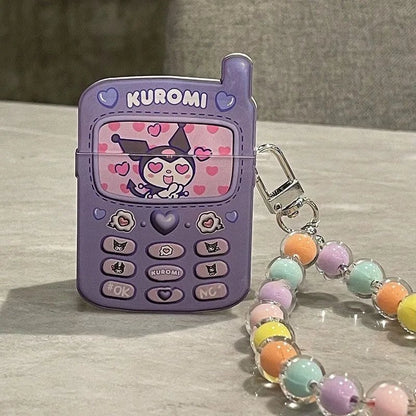 Kuromi Retro Mini Mobile Phone AirPods Case - KAWAII LULU